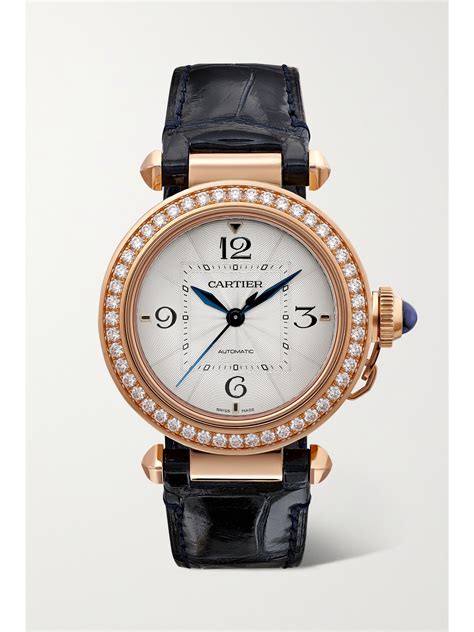 cartier pasha watch with diamonds.